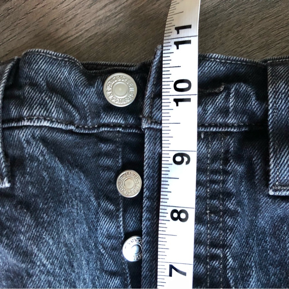 Levis Premium 501 Jeans Womens 28x27 Black Distressed Button Fly Modern BIG E - Picture 10 of 10